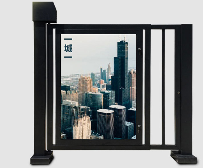 北京鋁合金小門小區(qū)智能自動(dòng)人行通道門刷卡人臉識(shí)別柵欄電動(dòng)廣告門